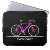 Cykologe Pink Bike auf schwarz Laptopschutzhülle (Vorderseite)