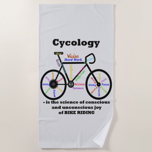 Cykologie, die Wissenschaft der Freude am Fahrradf Strandtuch (Vorderseite)