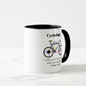 Cykologie, die Wissenschaft der Freude am Fahrradf Tasse (VorderseiteRechts)