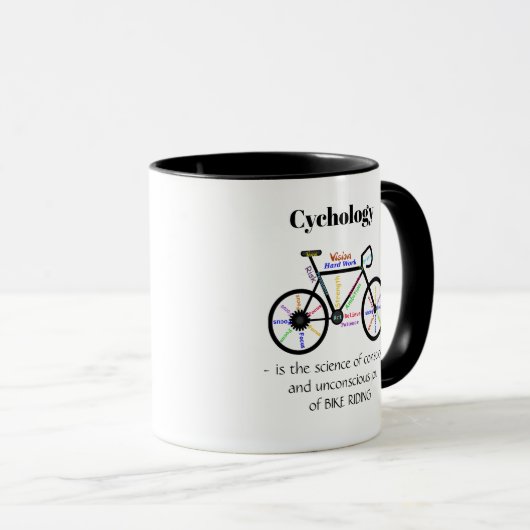 Cykologie, die Wissenschaft der Freude am Fahrradf Tasse (VorderseiteRechts)