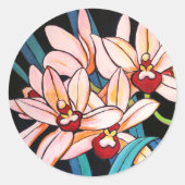 Cymbidien Runder Aufkleber (Vorderseite)