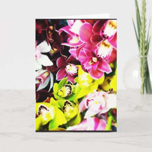 Cymbidium Orchids Blank Greeting Cards Karte (Vorderseite)