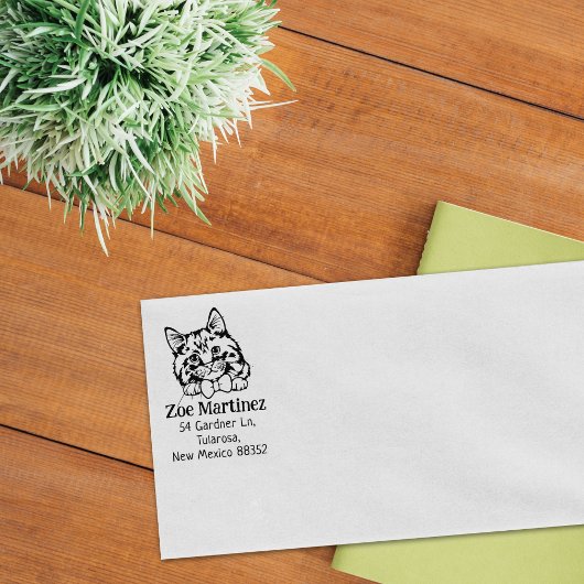 Cymric Cat Rücksendeadresse Gummistempel