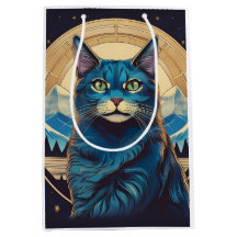 Cymric-Katze mit Bergkulisse Sterne