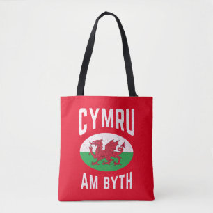 Cymru Am Byth Wales Flag Proud Welsh Vintag Rugby Tasche