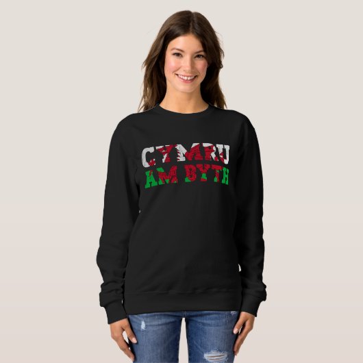 Cymru Am Byth Wales Pride Welsh Flag Sweatshirt (Vorne ganz)