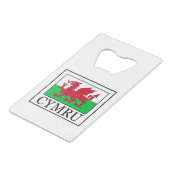 Cymru Kreditkartenflaschenöffner (Vorderseite Schrägansicht)
