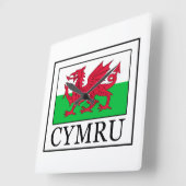 Cymru Quadratische Wanduhr (Winkel)