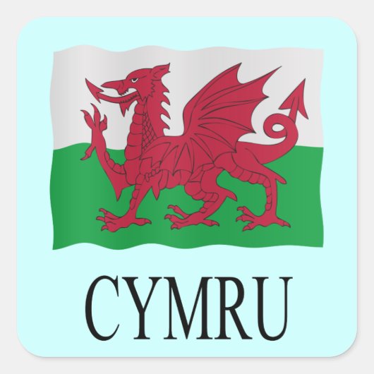 Cymru Quadratischer Aufkleber (Vorderseite)