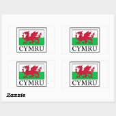 Cymru Rechteckiger Aufkleber (Blatt)