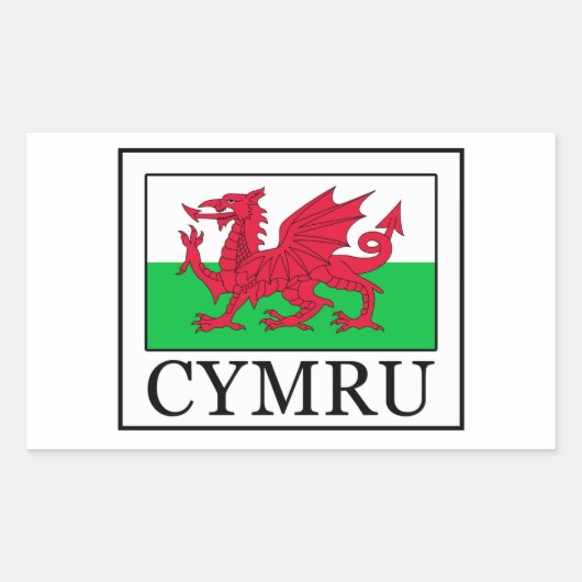 Cymru Rechteckiger Aufkleber (Vorderseite)