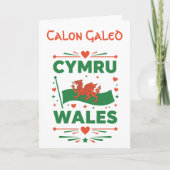 Cymru Red Dragon Wales Karte (Vorderseite)