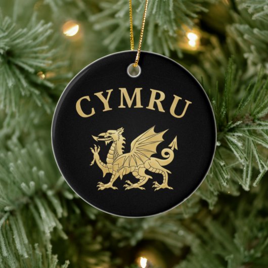 Cymru-Schild Keramik Ornament (Baum)