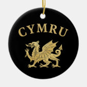 Cymru-Schild Keramik Ornament (Vorne)