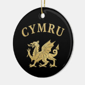 Cymru-Schild Keramik Ornament (Links)