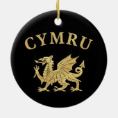 Cymru-Schild Keramik Ornament (Hinten)