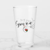 Cymru Wales Flag im Herzen Glas (Rückseite)