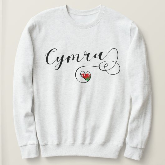 Cymru Wales Flag im Herzen Sweatshirt (Design vorne)