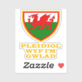 Cymru Wales Patriotismus Aufkleber (Blatt)