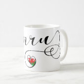 Cymru Walisische Flagge im Herzen von Wales Kaffeetasse (VorderseiteRechts)