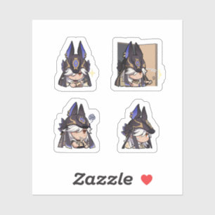 Cyno Genshin Impact 4er Stickerbogen Aufkleber