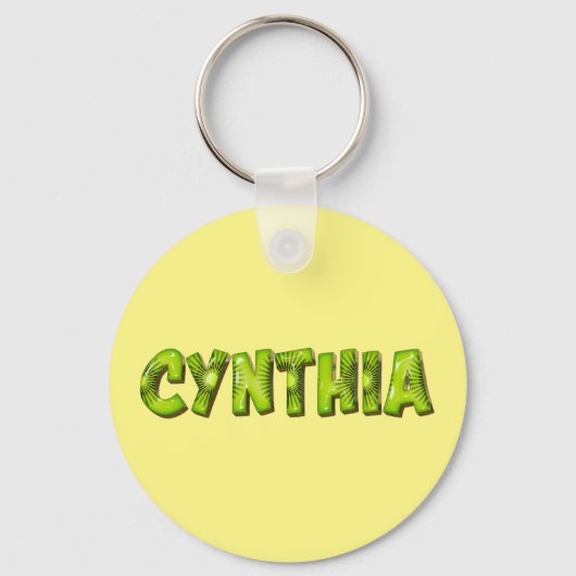 Cynthia Name Kiwi Design Schlüsselanhänger (Vorderseite)