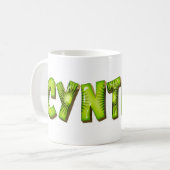 Cynthia Name Kiwi Style Tasse Teetasse Kaffeetasse (Vorderseite Links)