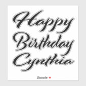 Cynthia Name Vorname black Sticker Geburtstag (Blatt)