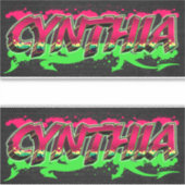 Cynthia Vorname Name Graffiti Aufkleber Sticker (Vorderseite)