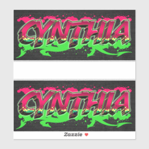Cynthia Vorname Name Graffiti Aufkleber Sticker