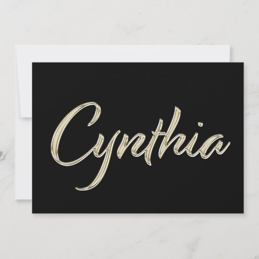 Cynthia white gold Handwriting Karte (Vorderseite)