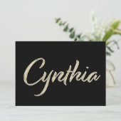 Cynthia white gold Handwriting Karte (Stehend Vorderseite)