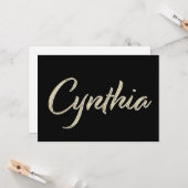 Cynthia white gold Handwriting Karte (Vorderseite/Rückseite Beispiel)