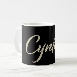 Cynthia white gold Handwriting Tasse Kaffeetasse