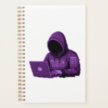 Cyper Pixel Art Spiral Notizbuch -Tech Journal