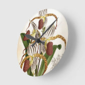 Cyprepedium Stonei Vintag Lindenia Orchid Runde Wanduhr (Winkel)