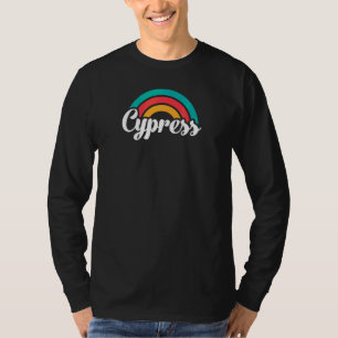 CYPRESS CA Retro-Schrift mit Regenbogen 2 T-Shirt