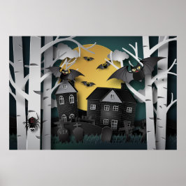 Cypress Forest, Friedhof und Fledermäuse Poster