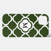 Cypress Green und White Quatrefolie Monogram Case-Mate iPhone Hülle (Rückseite (Horizontal))