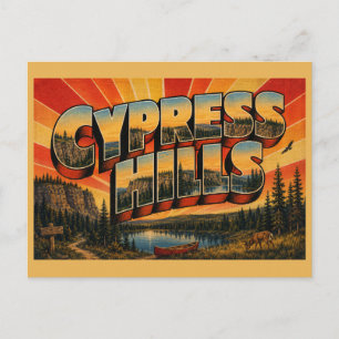 Cypress Hills AB Kanada Klippen Wälder Seen Kunst Postkarte