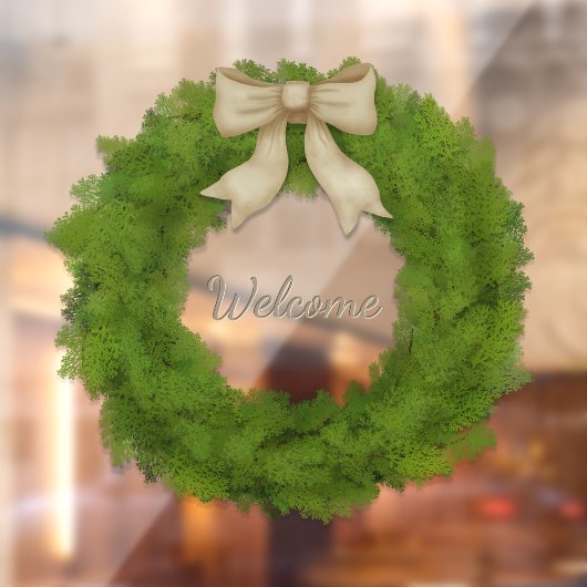 Cypress-Kranz mit Individuelle Name oder Gruß Fensteraufkleber (Blatt 2)