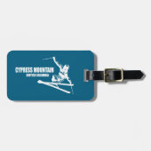 Cypress Mountain British Columbia Skier Gepäckanhänger (Vorderseite horizontal)