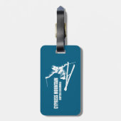 Cypress Mountain British Columbia Skier Gepäckanhänger (Rückseite vertikal)