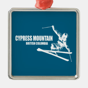 Cypress Mountain British Columbia Skier Ornament Aus Metall