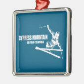 Cypress Mountain British Columbia Skier Ornament Aus Metall (Links)