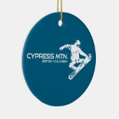 Cypress Mountain British Columbia Snowboarder Keramik Ornament (Rechts)