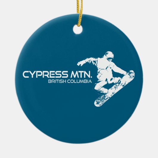 Cypress Mountain British Columbia Snowboarder Keramik Ornament (Vorne)