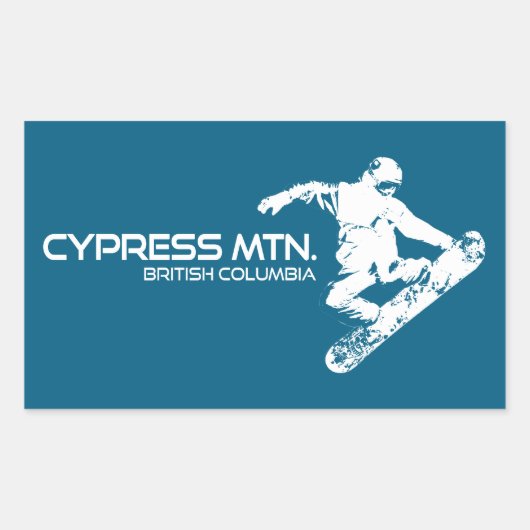 Cypress Mountain British Columbia Snowboarder Rechteckiger Aufkleber (Vorderseite)
