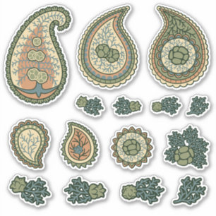Cypress Paisley Icon Set Aufkleber