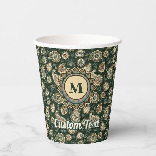 Cypress Paisley Musterpapierkopien Pappbecher (Vorderseite)